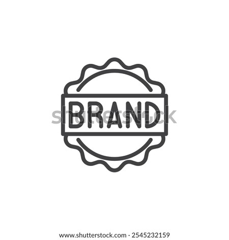 Brand Identity line icon. linear style sign for mobile concept and web design. Brand badge outline vector icon. Recognition and personality symbol, logo illustration. Vector graphics