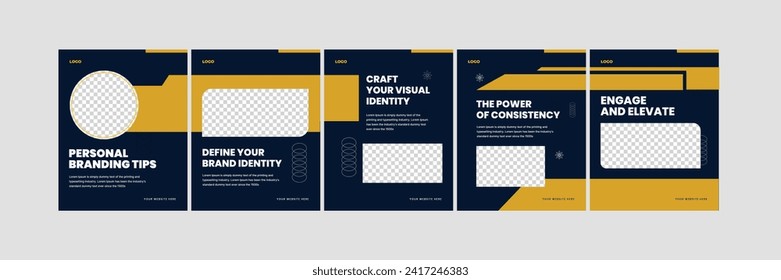 Brand identity manager social media carousel, carousel design template for brand manager, graphic designer, marketing manager, eps 10 vector illustration 