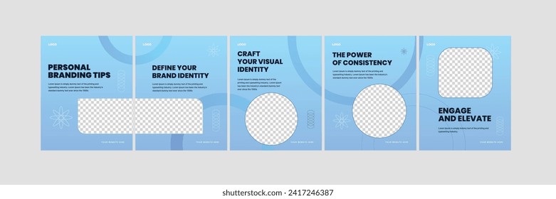 Brand identity manager social media carousel, carousel design template for brand manager, graphic designer, marketing manager, eps 10 vector illustration 