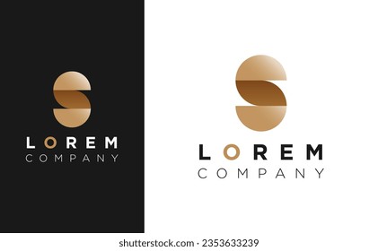 Brand Identity mockup with corporate logo for your unique company. Elegant symbol with visual template. Modern Letter S logotype with minimal style design.