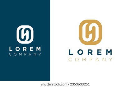 Brand Identity mockup with corporate logo for your unique company. Elegant stamp style symbol with visual template. Letter H logotype with minimal style design.