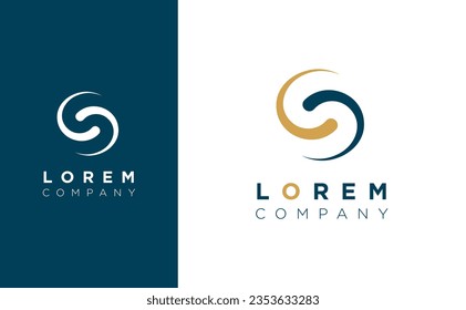 Brand Identity Mockup with corporate logo for your unique company. Abstract Symbol with visual template. Letter S Logotype with negative space design.