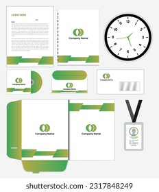 Brand Identity Mock-Up of stationery set design. Business office stationary template