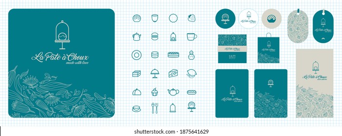 brand image for tea room, pastry shop, dessert creator, caterer, pastry craftsman