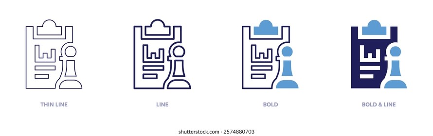 Brand KPIs icon in 4 different styles. Thin Line, Line, Bold, and Bold Line. Duotone style. Editable stroke.