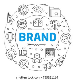 Brand Linear illustration slide for the presentation