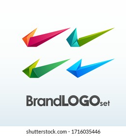 Brand Logo Check Mark Template, 3D Shape Low Poly, Suitable For Business Company Visual Identity. Vector EPS10