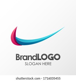 Brand Logo Check Mark Template, 3D Shape Low Poly, Suitable For Business Company Visual Identity. Vector EPS10