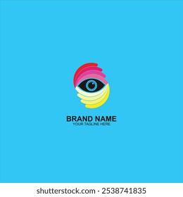 brand logo eye icon with creative vector illustration