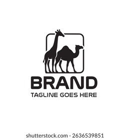 Brand Logo Featuring Giraffe and Camel Silhouettes