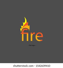 brand logo. fire logo in the form of text and fire
