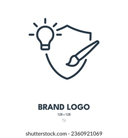 Icono de logotipo de marca. Branding, Logotipo, Identidad. Stroke editable. Icono de vector simple