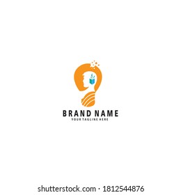 brand logo illustration lamp, creative kid design color vector template