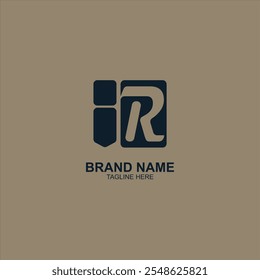 brand logo ir initial icon with creative vector illustration