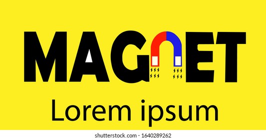brand logo vector magnet. editable.