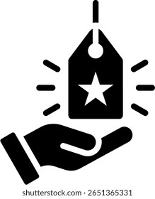 Ilustración vectorial de glifo de icono de lealtad de marca