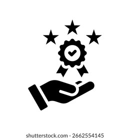 Ilustración vectorial de glifo de icono de lealtad de marca