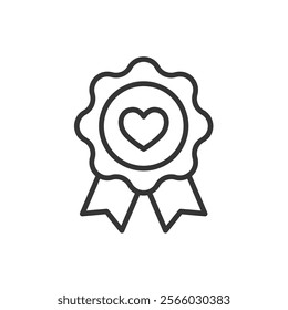 Brand loyalty, icon in line design. Brand loyalty, customer trust, brand commitment, client engagement, loyalty program on white background vector. Brand loyalty editable stroke icon