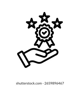 Ilustración vectorial de contorno de icono de lealtad de marca