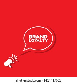 Brand loyalty - red banner,sign,tag,label. modern minimalist illustration