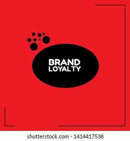 Brand loyalty - red banner,sign,tag,label. modern minimalist illustration