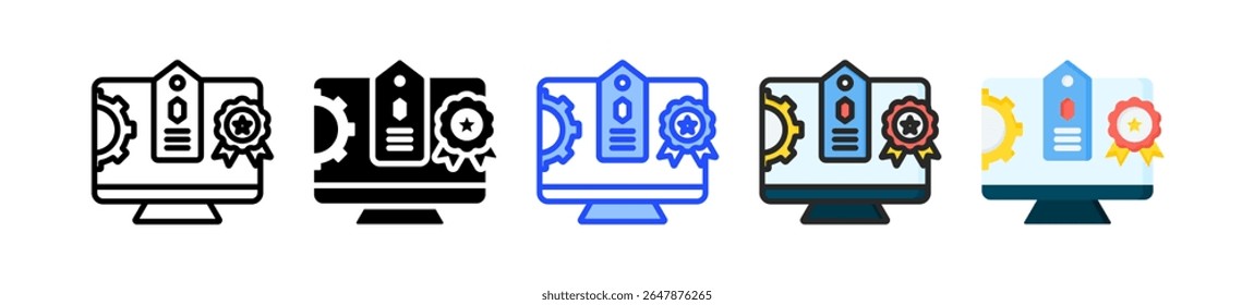 Colección de iconos de gestión de marca con varios estilos