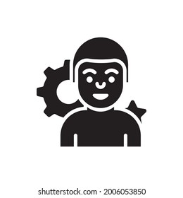 Brand Manager vector solid icon. Marketing and advertising symbol EPS 10 file