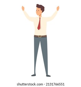 Brand manager winner icon cartoon vector. Build business. Value company
