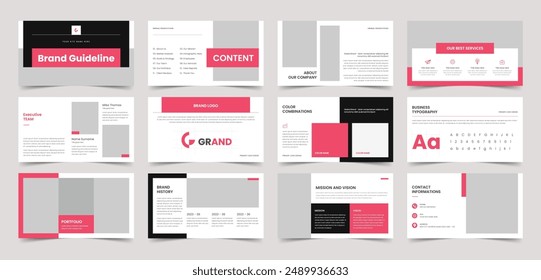 Brand Manual Presentation Layout, Brand Guidelines, Brand Identity, Brand Manual, Guide Book, Logo Guide Book