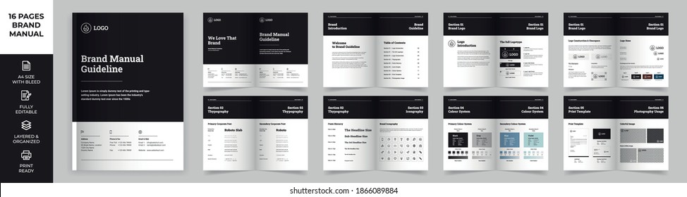 Brand Manual Template, Simple style and modern layout Brand Style , Brand Identity, Brand Guideline, Guide Book