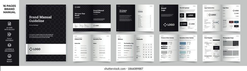 Brand Manual Template, Simple style and modern layout Brand Style , Brand Identity, Brand Guideline, Guide Book