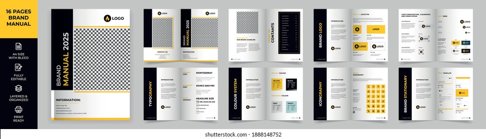  Brand Manual Template, Simple style and modern layout Brand Book, Brand Identity, Brand Guideline, Guide Book