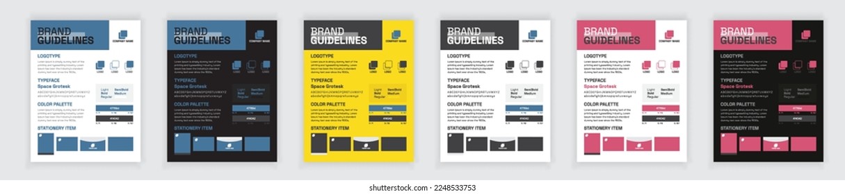 Brand Manual Templates, DIN A3 Brand Guidelines Poster Layout Set, Brand Guidelines
