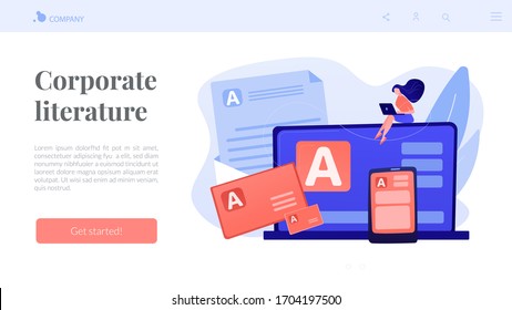 Brand marketing, corporate identity, logo design. Corporate literature, printed literature design, brand representation strategy concept. Website homepage landing web page template.