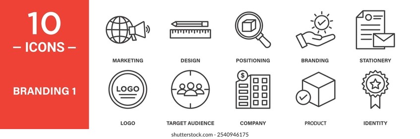 Iconos de marketing y estrategia de marca