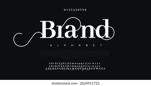 Fontes do alfabeto de logotipo moderno de marca mínima. Tipografia minimalista urbana sana serif digital fashion futuro criativo logos fontes. ilustração vetorial