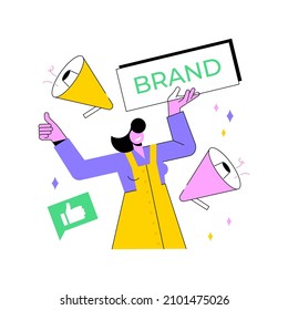 Brand name abstract concept vector illustration. Naming agency, brand identity system, branding service, launching a new product, name generation, creative marketing positioning abstract metaphor.