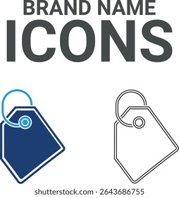 Brand name icons, Line art icons containing marketing, product, brand value, design, logo, brand development, social media, advertising, and loyal customers icons. Solid icon collection.