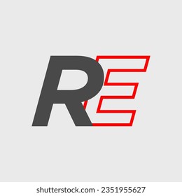 RE brand name initial letters icon. RE monogram.