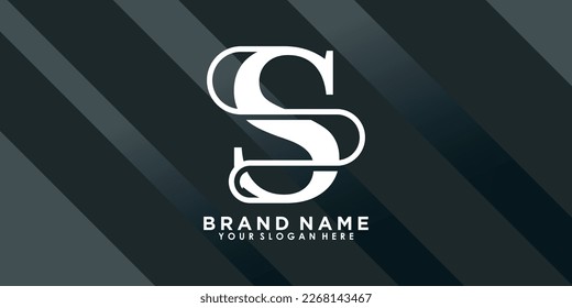 brand name logo design with letter S creative concept