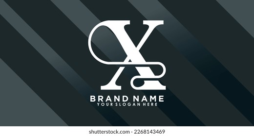 brand name logo design with letter X creative concept