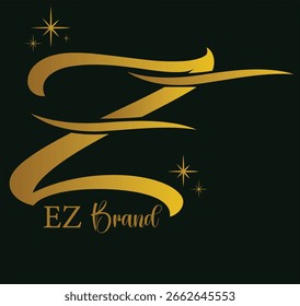 marca logotipo logotipo e e z design em cor de ouro real 