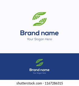 Brand name logo. Manual therapy s logotype. Palm care template