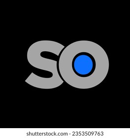 SO brand name vector icon. SO typography monogram.