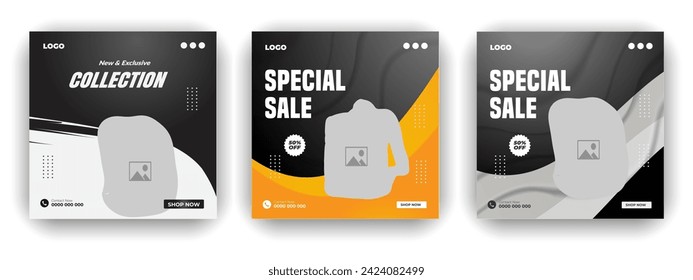 Brand New Bag and black Friday super sale social media banner bundle template