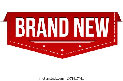 Brand new banner design on white background, vector illustration