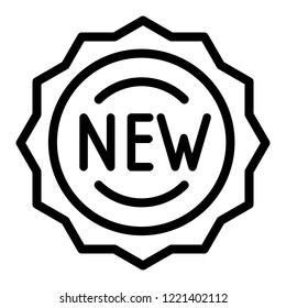 Brand new emblem icon. Outline brand new emblem vector icon for web design isolated on white background
