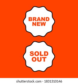 Brand New Sold Out Icon Label Badge Shopping Products Vector