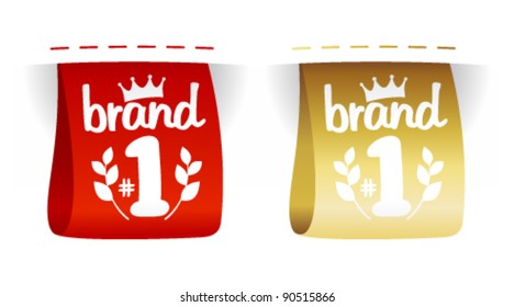 Brand number one labels set.