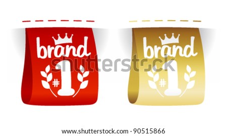 Brand number one labels set.